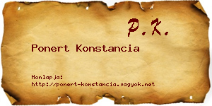 Ponert Konstancia névjegykártya